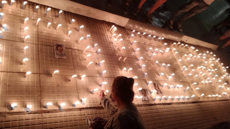 El homenaje en Plaza de Mayo, a la medianoche del miércoles.
