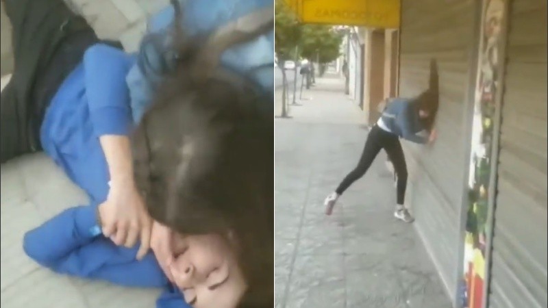 Dos secuencias del video que se viralizó de manera impresionante. 