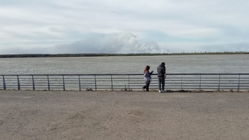 La humareda frente al Cec.