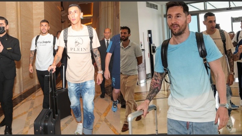 Mundial Qatar 2022 Messi llegó a Abu Dhabi con Di María y Paredes para