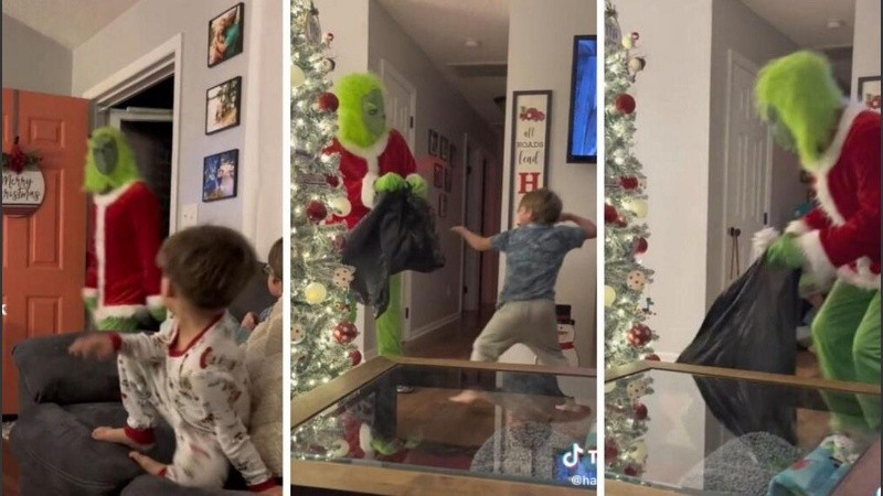  “¿Qué hago? No puedo dejar de ver videos de los padres disfrazados del grinch”, tuitió una usuaria.