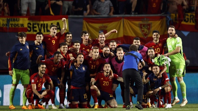 Los españoles celebraron la clasificación a la final de la Uefa Nations League