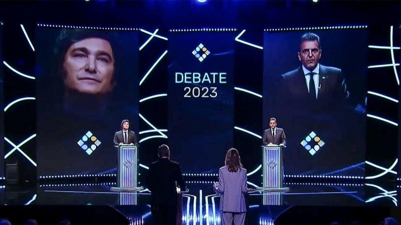 El último debate mano a mano entre Milei y Mass.&nbsp;