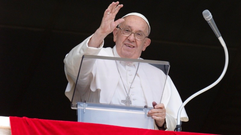 El Papa este domingo durante el rezo del Ángelus.