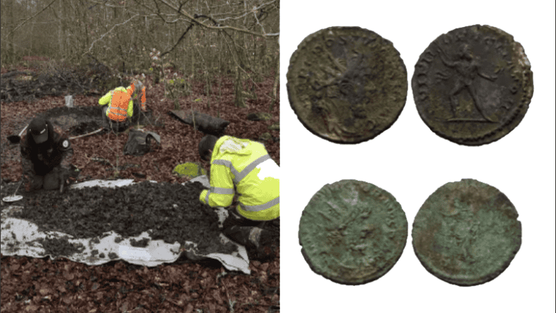 Los arqueólogos determinaron que algunas de las monedas recién encontradas eran de Roma.