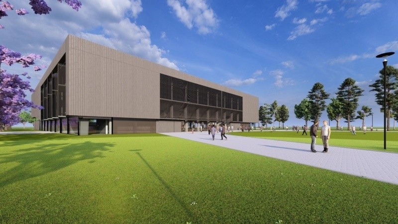 Diseño digital de cómo quedaría, en una primer etapa, el Arena en la ex Rural