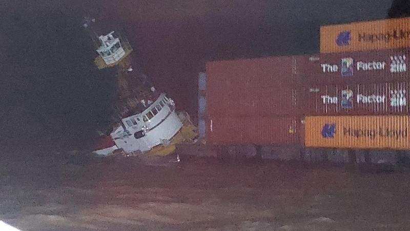 Así quedó el remolcador.