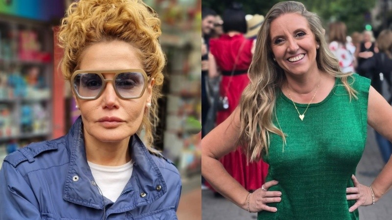 La cronistas Giuliana Salguero y Paula Bernini.