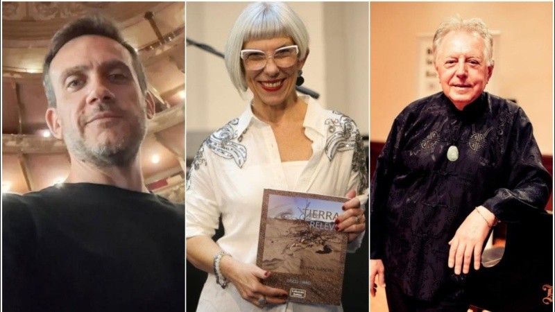 Los pianistas Pablo Juárez, Silvina Gandini y Eduardo Delgado.