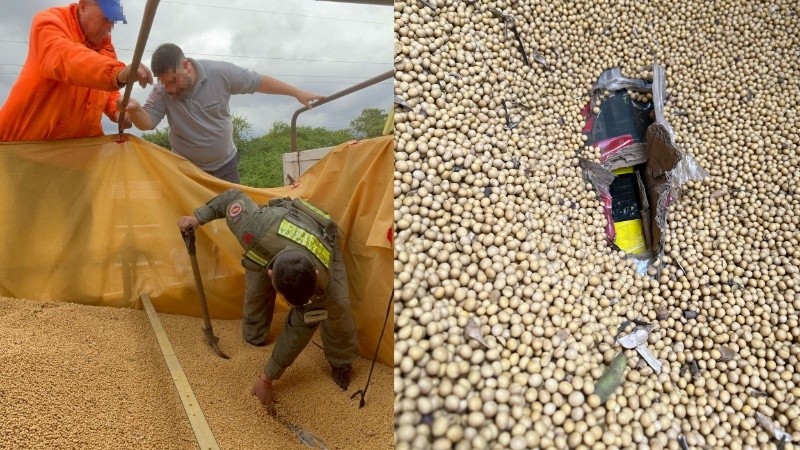 En el camión había 20 paquetes camuflados en el piso del semirremolque.