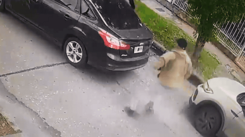 El momento del robo.