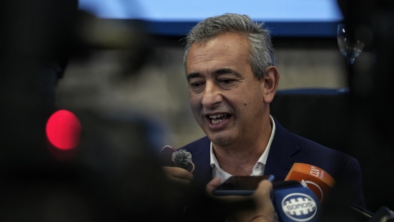 El intendente Pablo Javkin, este viernes en la Bolsa de Comercio de Rosario