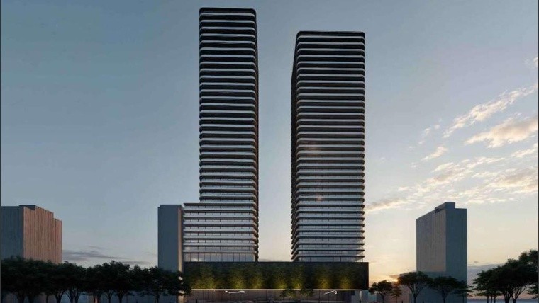 Las torres que se proyectan levantar en el terreno de Rivadavia y Santiago.