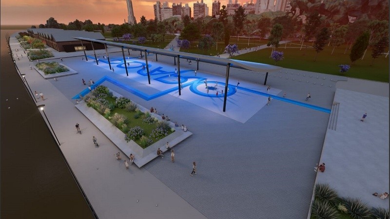 Así quedará un fragmento de la franja del río renovada cuyas obras comienzan por estos días.