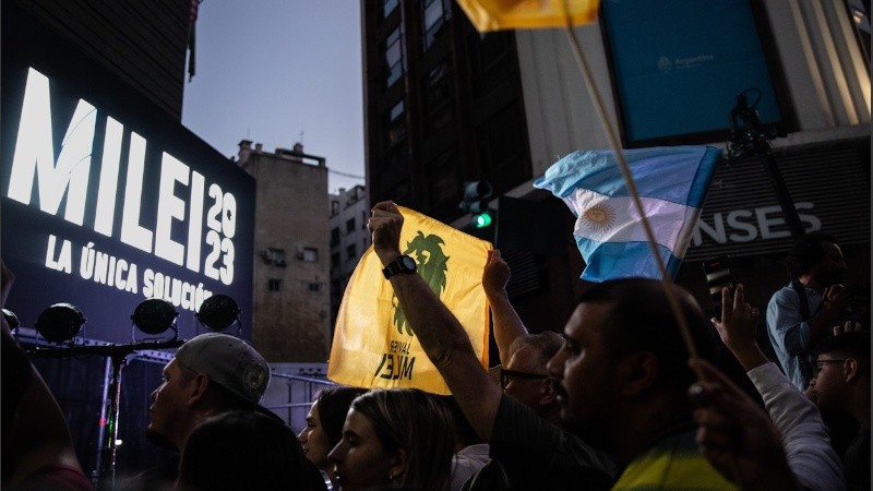 Celebración de los votantes de Milei el 19 de noviembre de 2023 en Capital Federal.