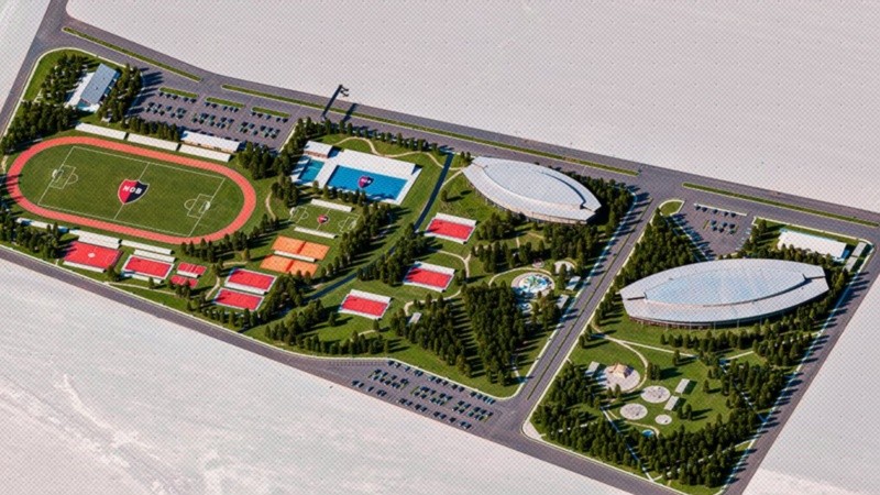 Un render que mostró el club al anunciar la intención de compra del predio en Pérez.