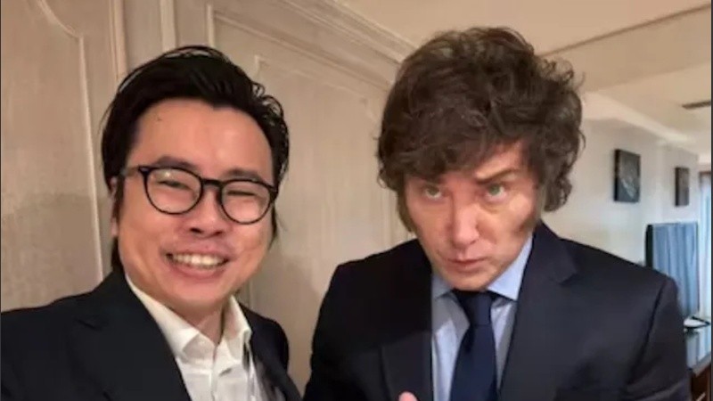 Julián Peh en su reunión con Javier Milei.