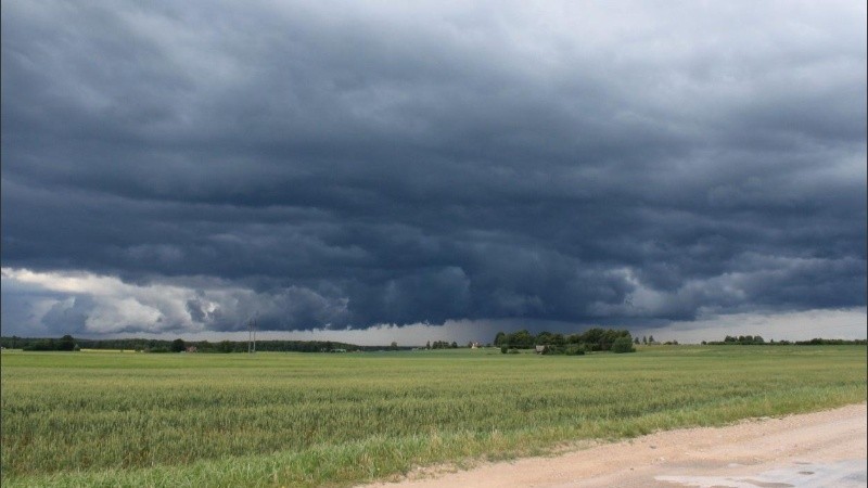 Los restos de la aeronave estaban en un campo lindero a la ruta 8.