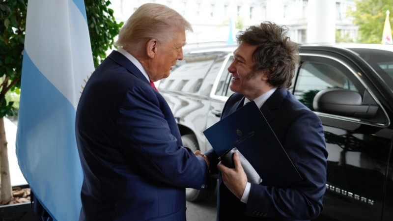 El presidente argentino en su encuentro con Donald Trump.