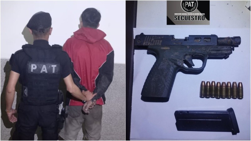 Sospechoso. El detenido intentó descartar el celular antes de ser aprehendido.