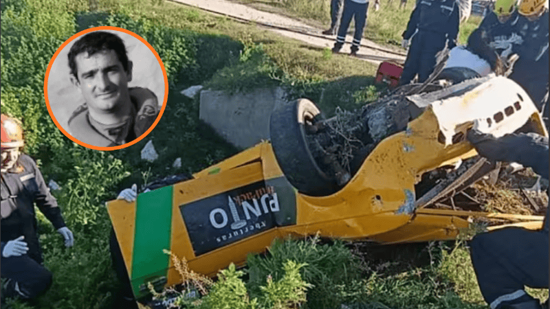 Sergio Guilledo perdió el control de un Fiat 128 amarillo que estaba modificado para competencias.