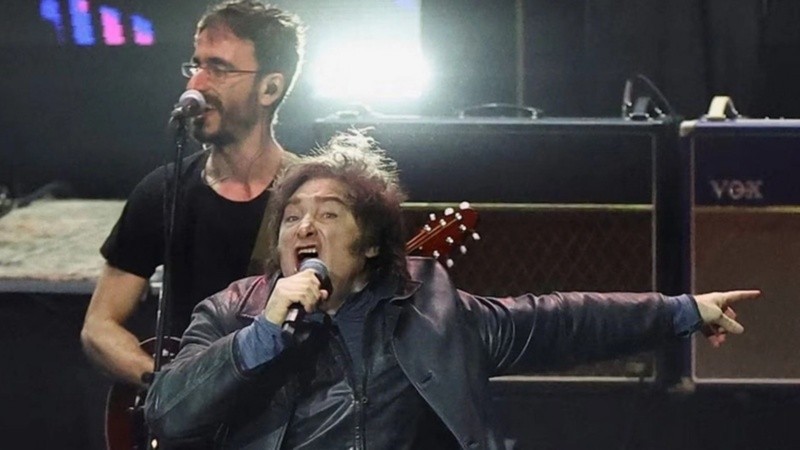 Milei en el Movistar Arena, durante la campaña electoral.