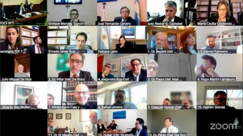 La audiencia judicial de este martes, por zoom.