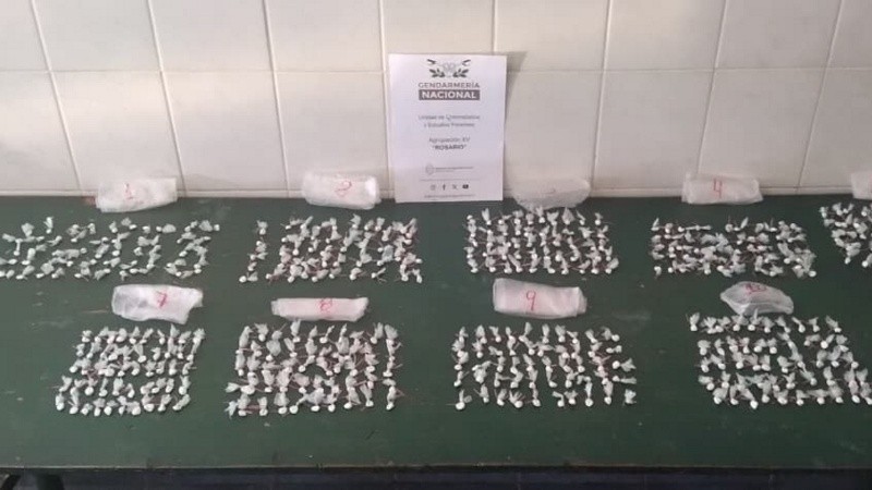 Parte de la droga secuestrada durante el allanamiento.