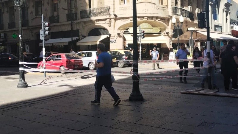 El sector estaba con cintas este martes.