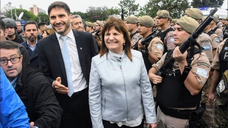 Pullaro y Bullrich, el día de la presentación del Plan Bandera en Rosario.