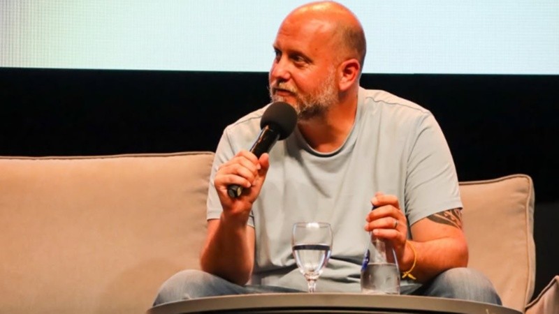 Nicolás Cajg en la jornada sobre prevención de adicciones realizada en Rosario.