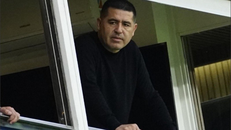 Juan Román Riquelme en el palco de Boca.