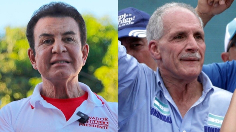 Salvador Nasralla (izquierda) y Nasry Asfura (derecha), los candidatos conservadores que pelean voto a voto en Honduras.