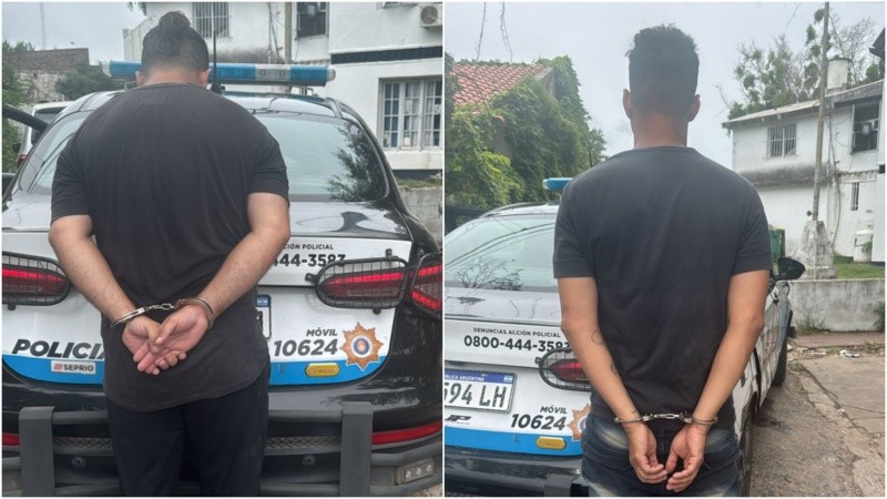 La dupla de detenidos prácticamente in fraganti.