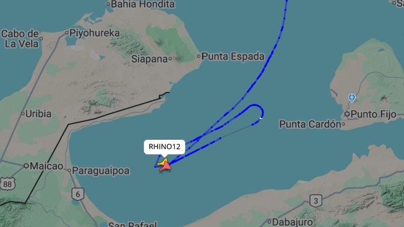El sobrevuelo tuvo lugar a menos de 100 millas al noreste de Maracaibo, la segunda ciudad más grande de Venezuela.