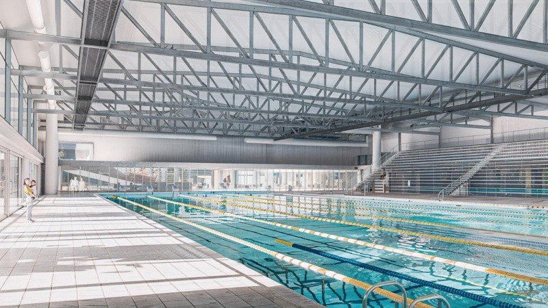  Un rénder de cómo se verá la piscina olímpica.