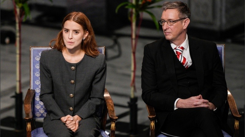 Corina Sosa ocupó el lugar de su mamá, Corina Machado, en la entrega del Nobel de la Paz.