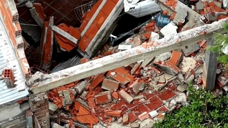 Una toma aérea del desastre en Santa Fe y Circunvalación.