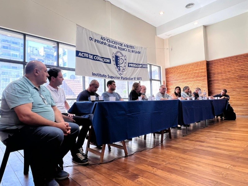 La conferencia de la CGT en en la sede  del gremio de Agentes de Propaganda Médica.