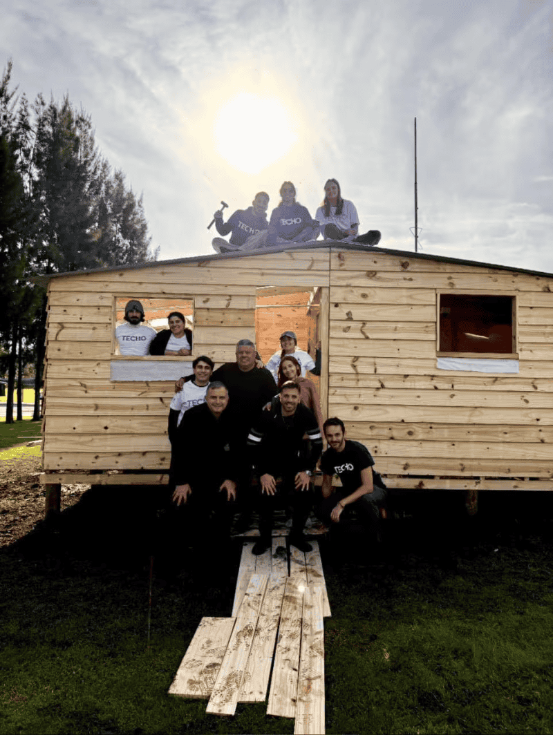 &nbsp;Las casas que la AFA desarrolló con la ONG Techo. 