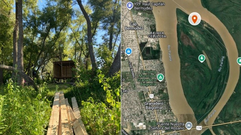 La obra se detectó sobre el noroeste de la isla (Comisión Intersectorial Isla de los Mástiles).