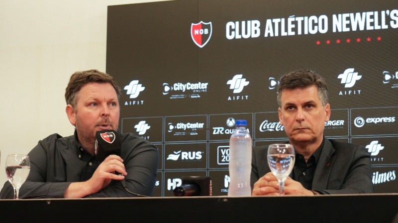 El vice Medina y el presidente Ignacio Boero en una conferencia de prensa a los pocos días de asumir. (Foto: Alan Monzón / Rosario3)&nbsp;