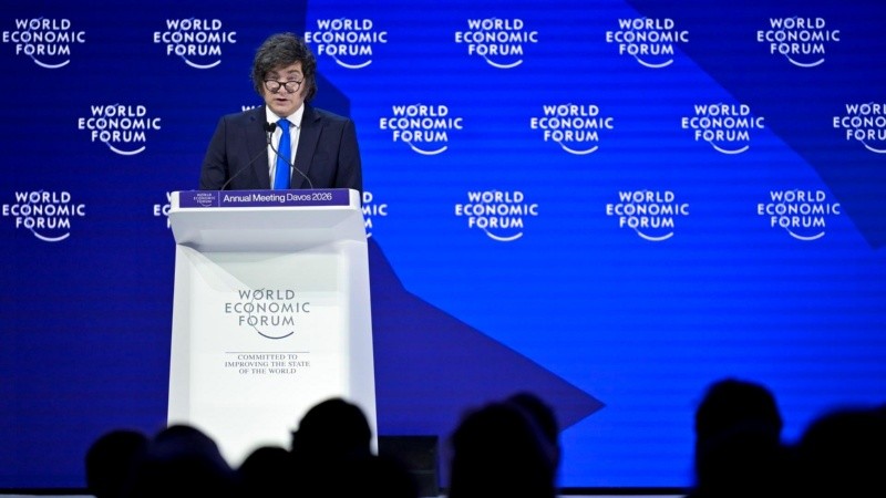 El presidente Javier Milei en Davos.