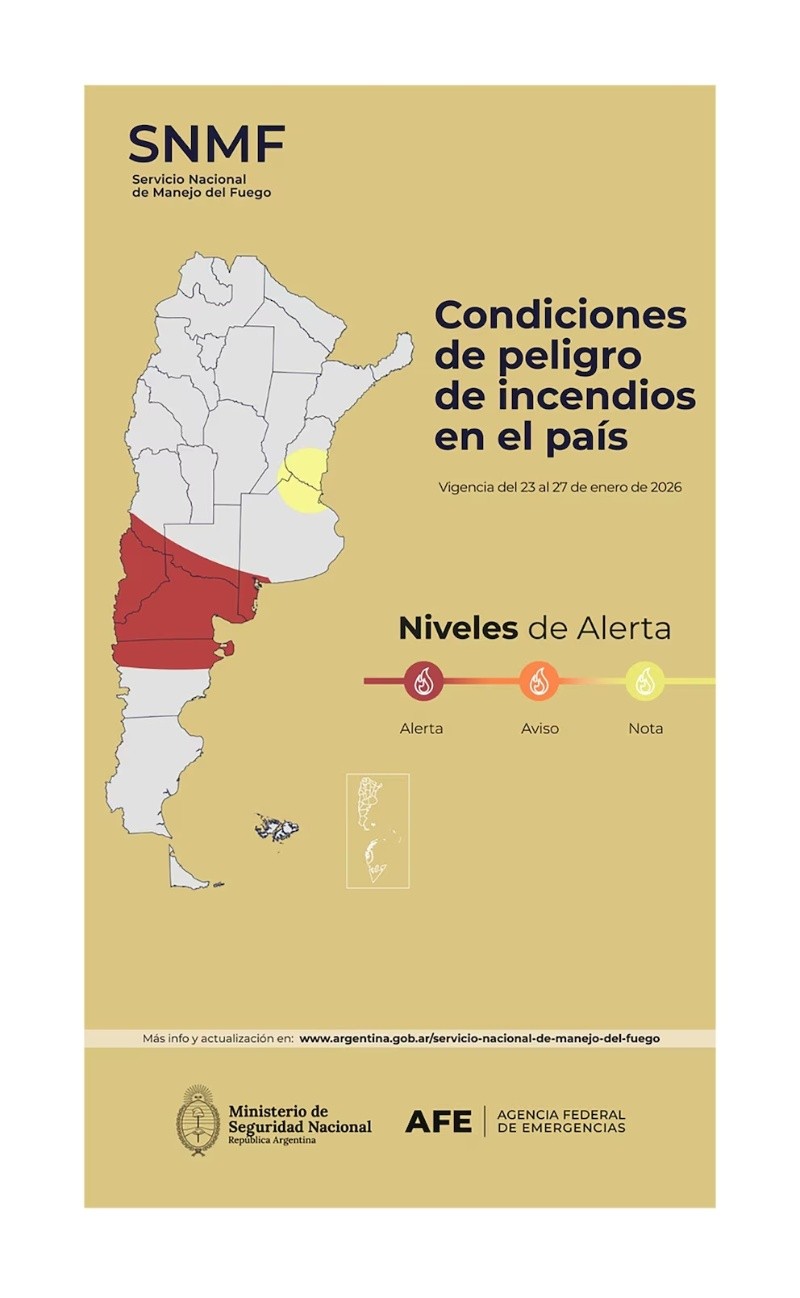 El alerta por los incendios.