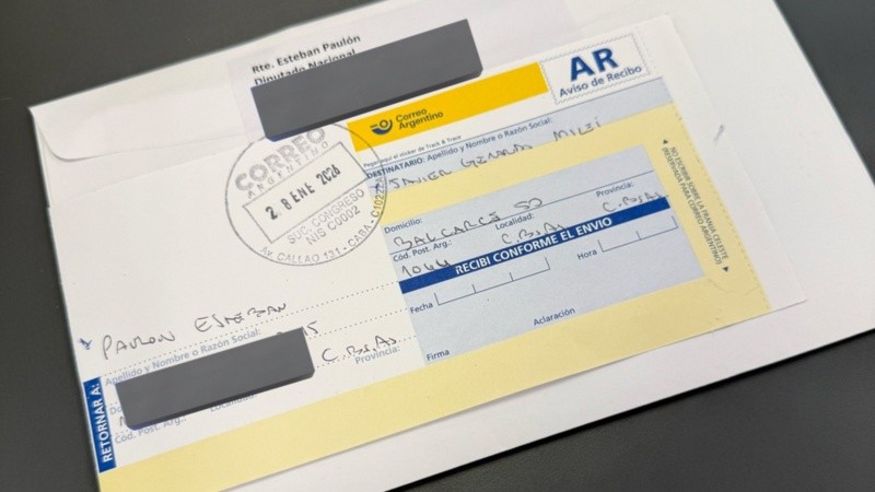 La carta de Paulón a Milei.