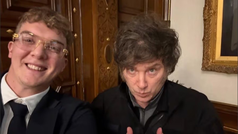 Javier Milei junto a Hayden Davis