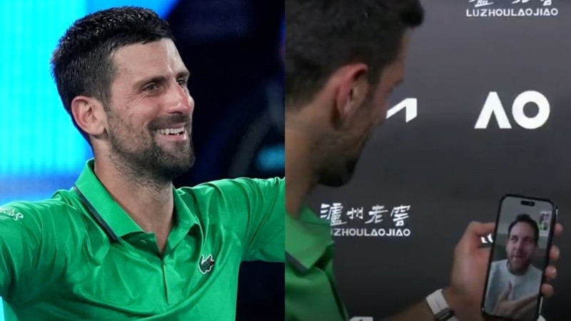 Tras clasificar a la final del Australian Open, Djokovic habló por videollamada con Del Potro.