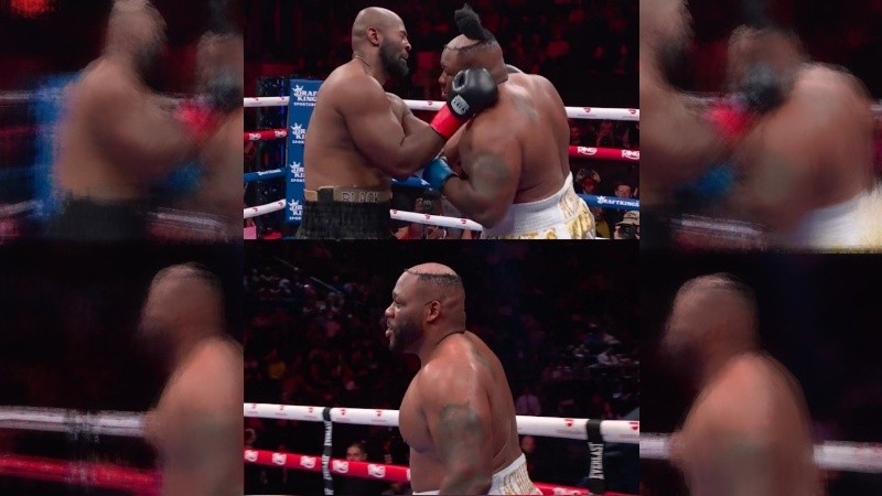 El boxeador Jarrell Miller recibió un golpe tan efectivo que su peluca voló.