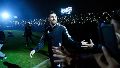 Lionel Messi cuando visitó el Coloso para el partido despedida de Maxi Rodríguez.