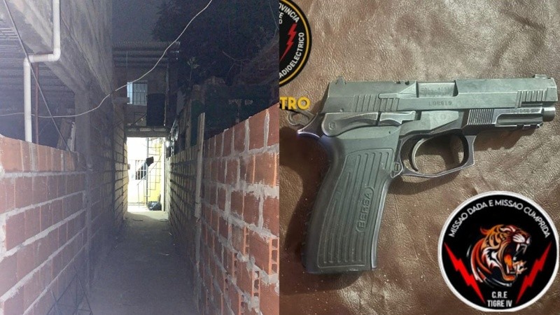 El lugar donde la Policía detuvo al sospechoso por la balacera.